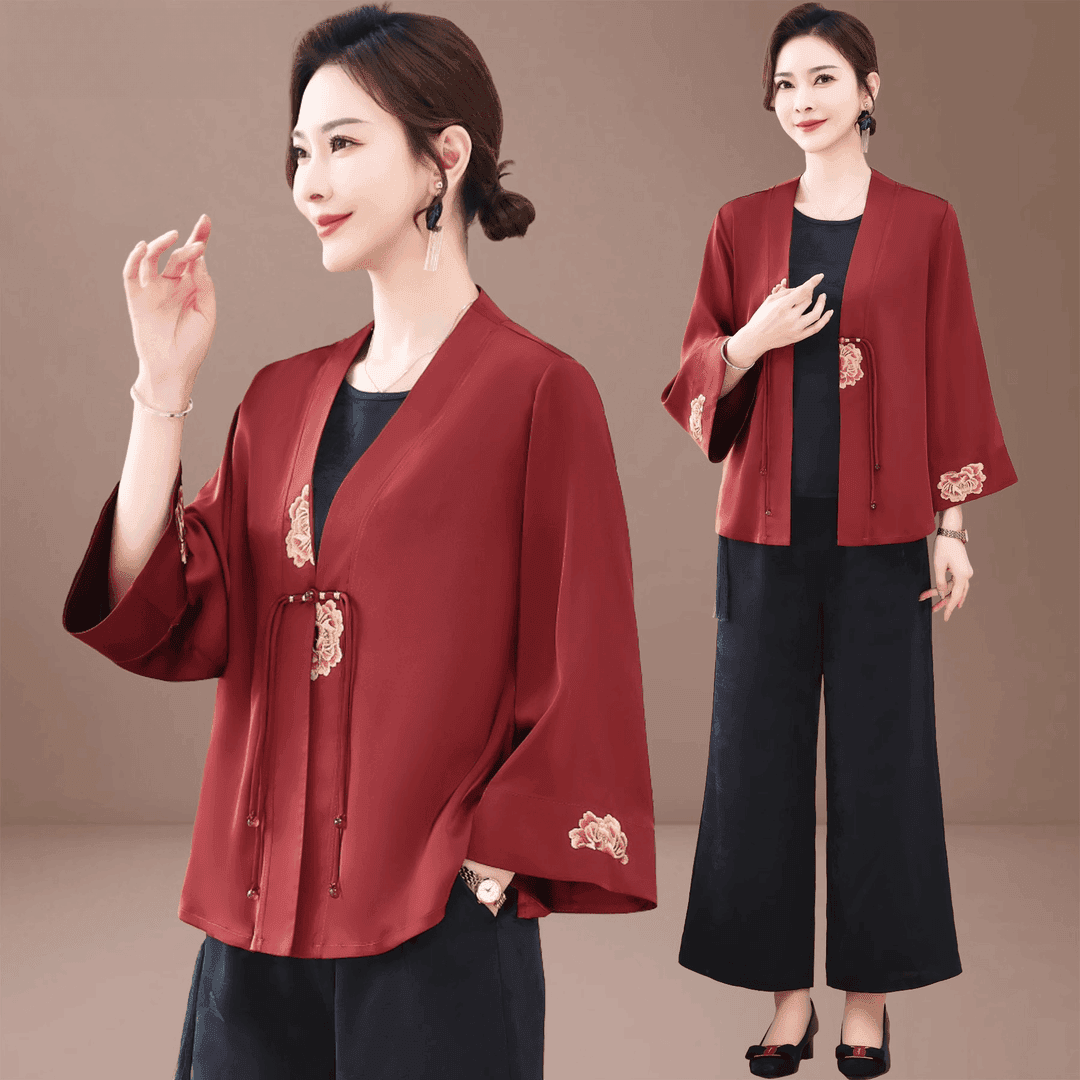 罗蒙新中式喜婆婆婚宴装套装新款结婚礼服平时可穿妈妈三件套女