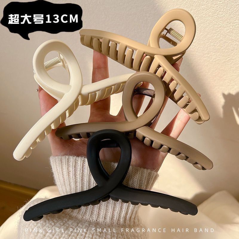 抓夹大号13CM高级感磨砂法式气质鱼尾夹后脑勺发夹成年人夹子头饰