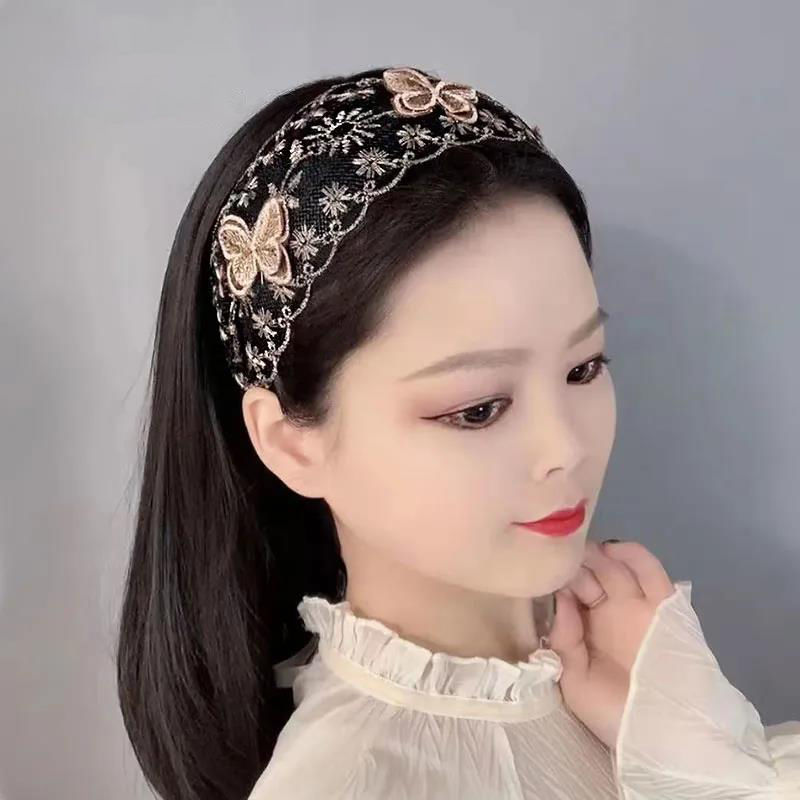遮白发手工宽边发箍外出百搭带齿防滑气质发卡头箍夹拢子网红时尚