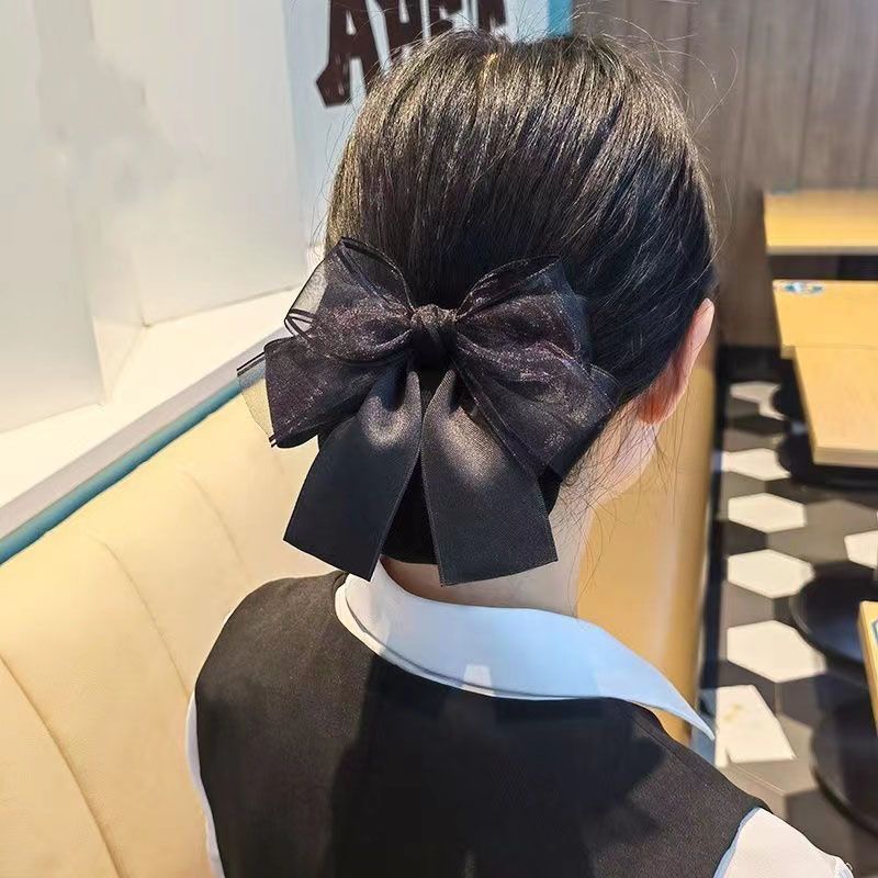 职业发饰护士头花盘发网兜高颜值银行服务员洋气新款空乘发夹头饰
