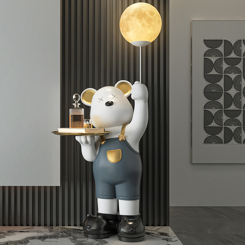 新房暴力熊摆件大号落地电视柜沙发旁家居装饰品乔迁新居高档礼物