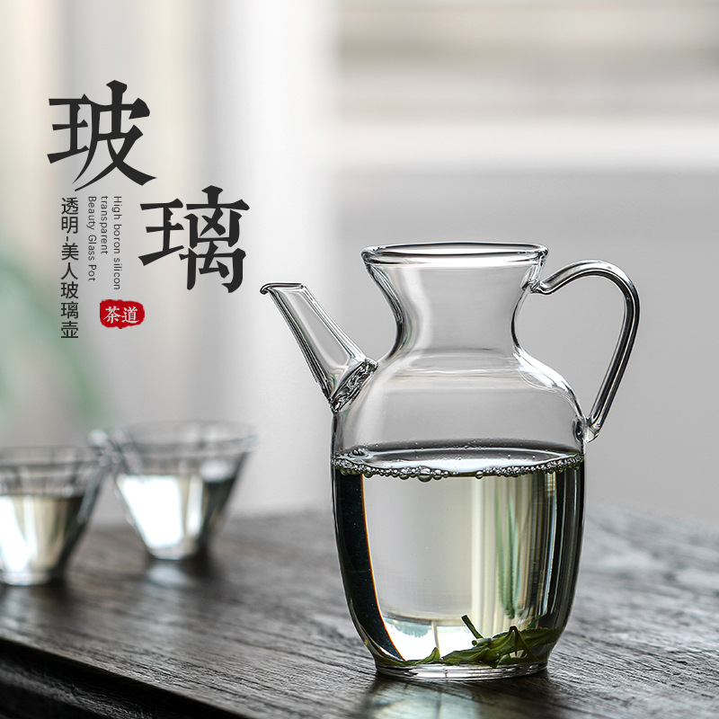 仿宋玻璃壶宋壶泡绿茶专用茶具一人小茶壶执壶家用泡茶器茶杯