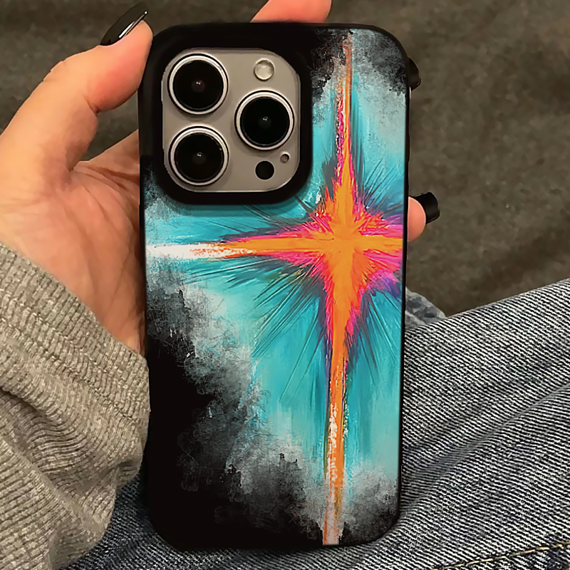 BANCA油画十字涂鸦iPhone15/14promax手机壳11苹果13全包12大孔xs