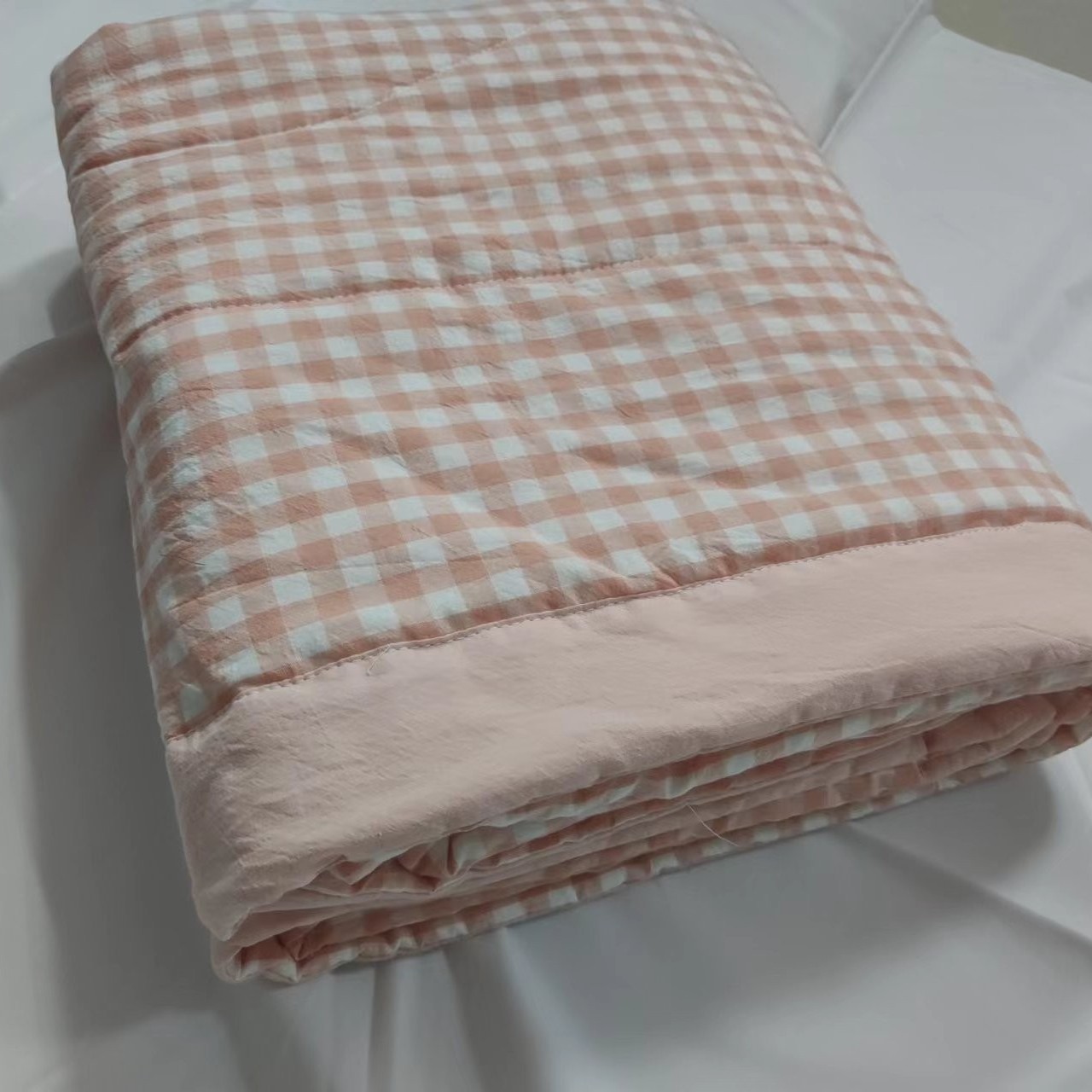 1.2*1.5m小童被棉花全棉色织水洗棉棉花被机洗格子绗缝