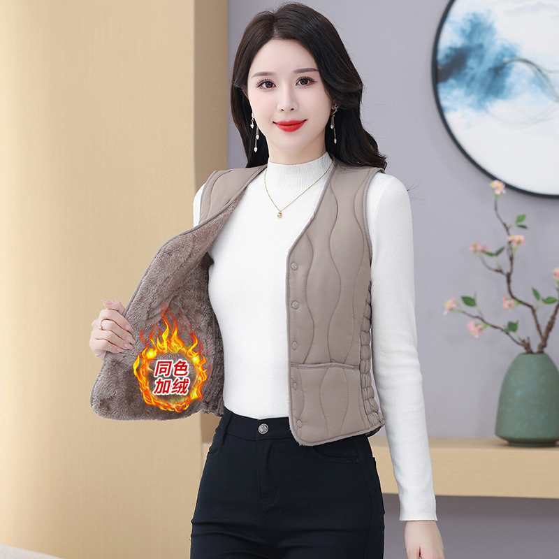 新款棉马甲女2025秋冬短款轻薄修身加绒保暖内胆显瘦百搭内穿坎肩