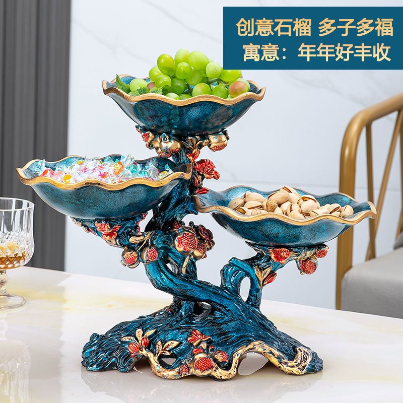 新品高档干果水果盘分格大号创意零食糖果盘客厅茶几装饰摆件果盘
