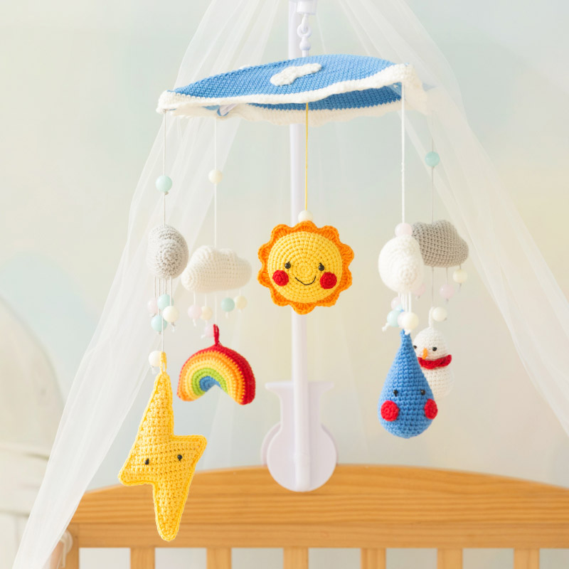 苏苏姐家KT&蓝猫咪木马婴儿音乐床铃手工编织毛线材料包