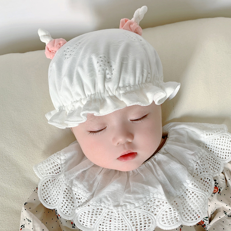 婴儿帽子春夏季薄款亲肤幼儿宝宝盆帽可爱洋气小公主遮阳渔夫帽