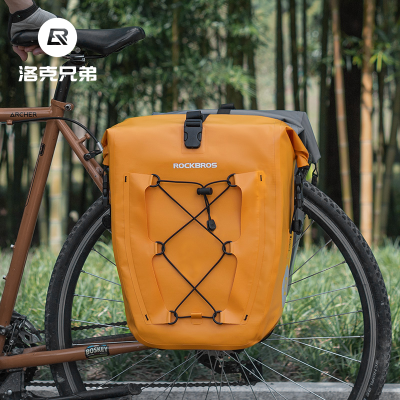 洛克兄弟防水车架包自行车包后驮包储物公路长途川藏防雨骑行装备