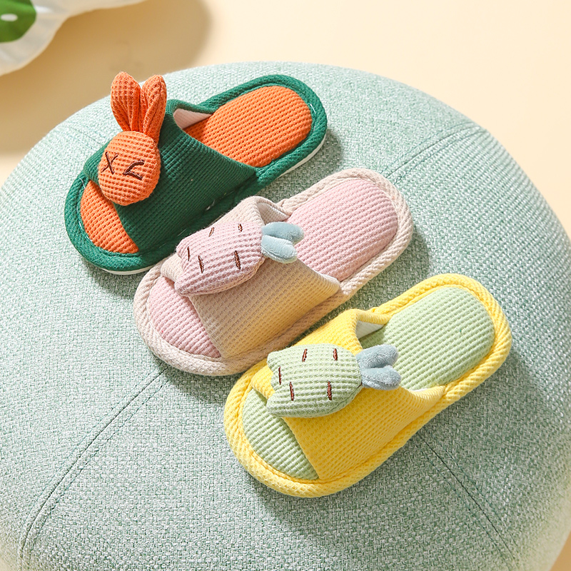 【居家好物】儿童四季家居棉麻拖鞋情侣凉拖鞋吸汗亚麻防滑男室内外