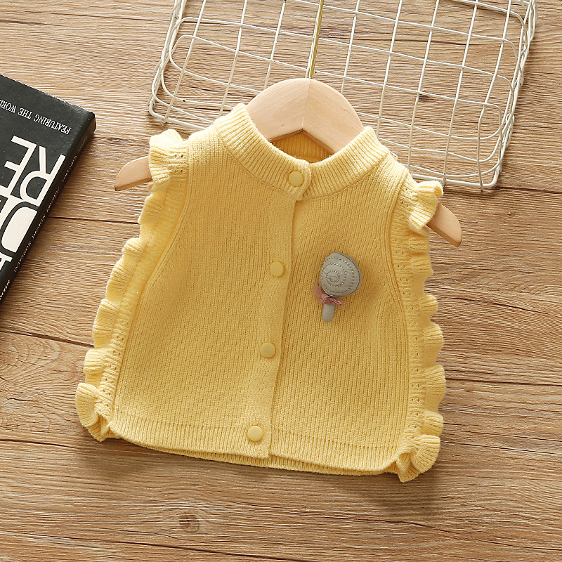 0-1岁婴儿马甲2025新款3女童针织毛线背心婴幼儿春秋女宝宝坎肩秋