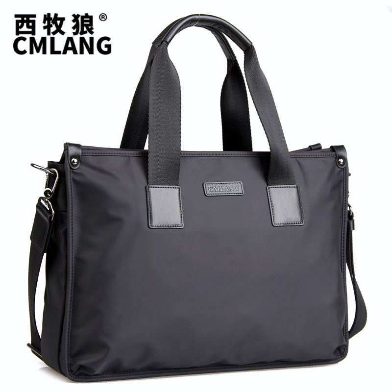 简约轻便公文包男商务男士手提包休闲牛津布男包帆布电脑包男士包