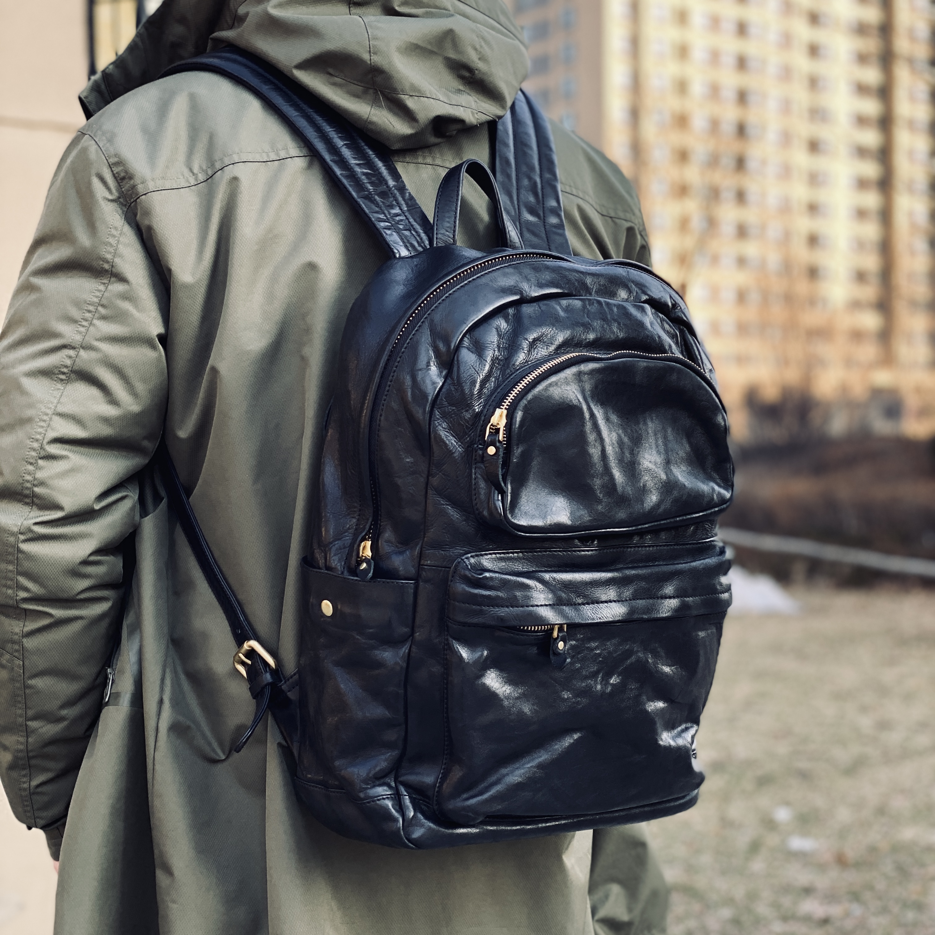 【41*32*14】1.5/本儿哥牛皮双肩包真皮男士旅行包出差背包复古款