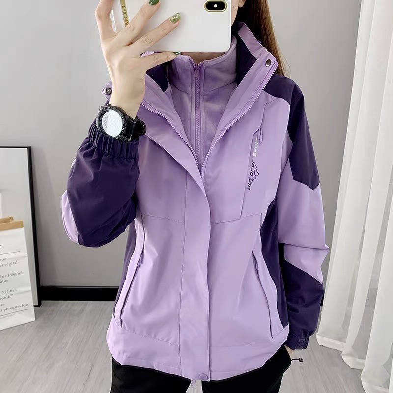 户外冲锋衣男女三合一两件套防风防水可拆卸内胆透气保暖秋冬季