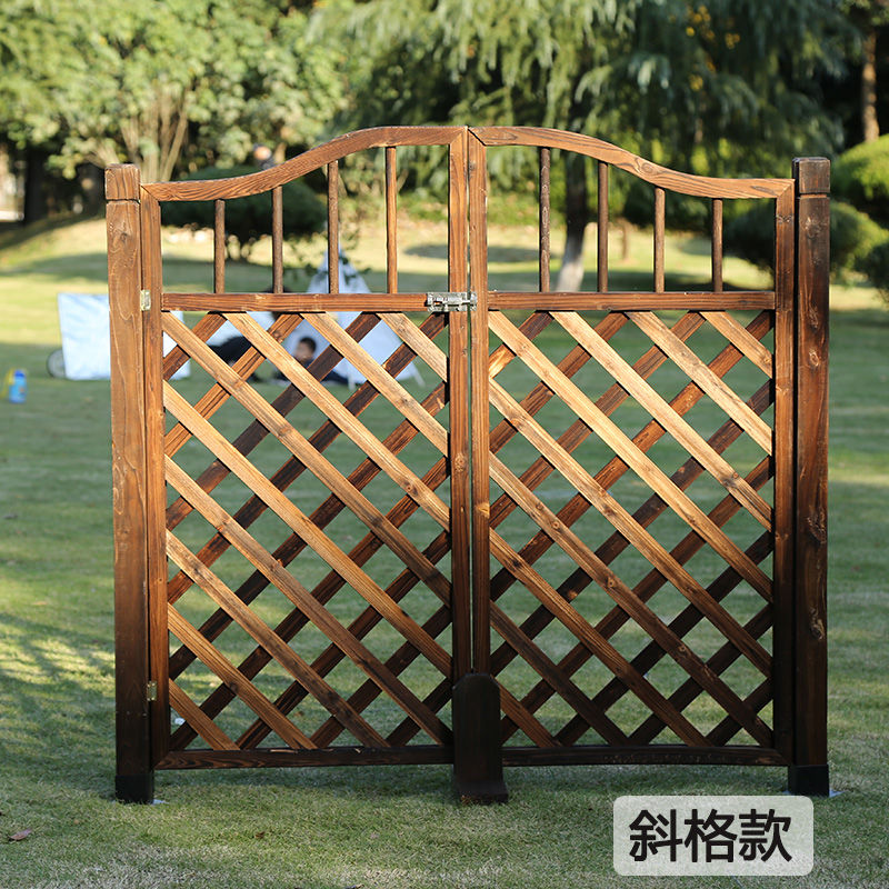 户外栅栏门篱笆门碳化防腐木围栏门庭院田园花园小门院子护栏木门
