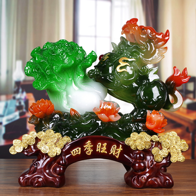 貔貅大号摆件玉白菜店铺开业礼品送礼客厅高档收银台金蟾装饰品