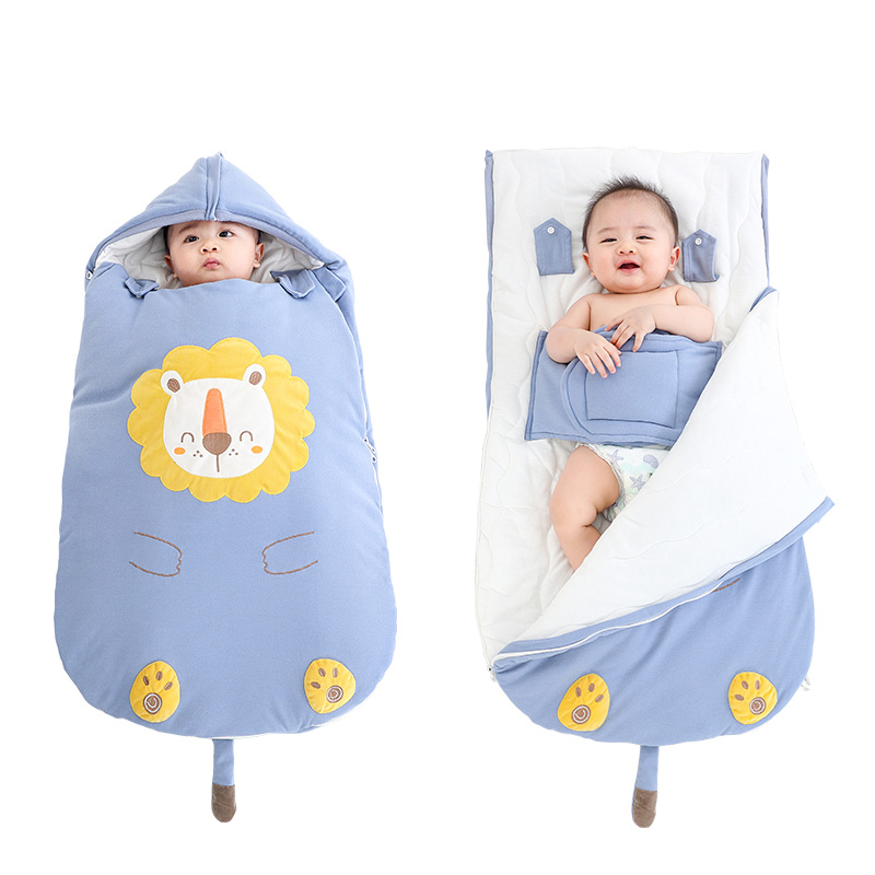 新生儿睡袋婴儿秋冬季襁褓抱被初生宝宝外出包被防惊幼崽衣服秋冬