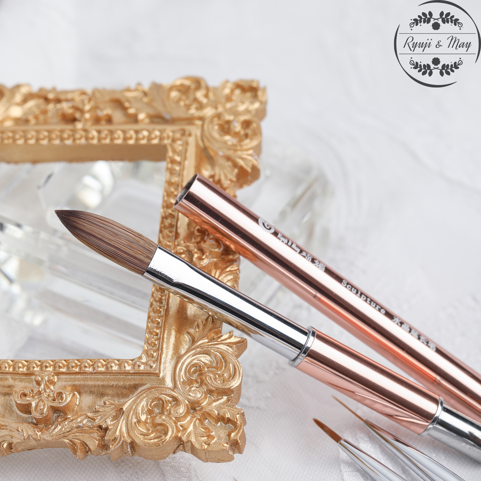 Ryuji&May琉媚美甲水晶延长笔狼毫尾弹韧不黏粉吸水好竜司老师