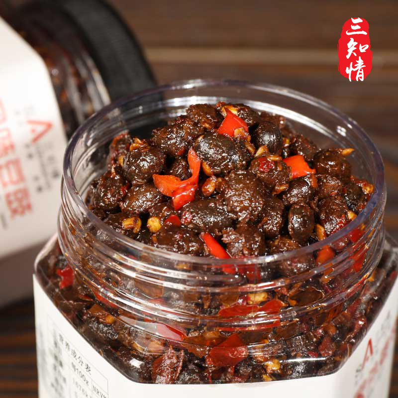 三知情 风味豆豉300克*1瓶 浏阳特产经典蒸鱼食用微辣开盖即食