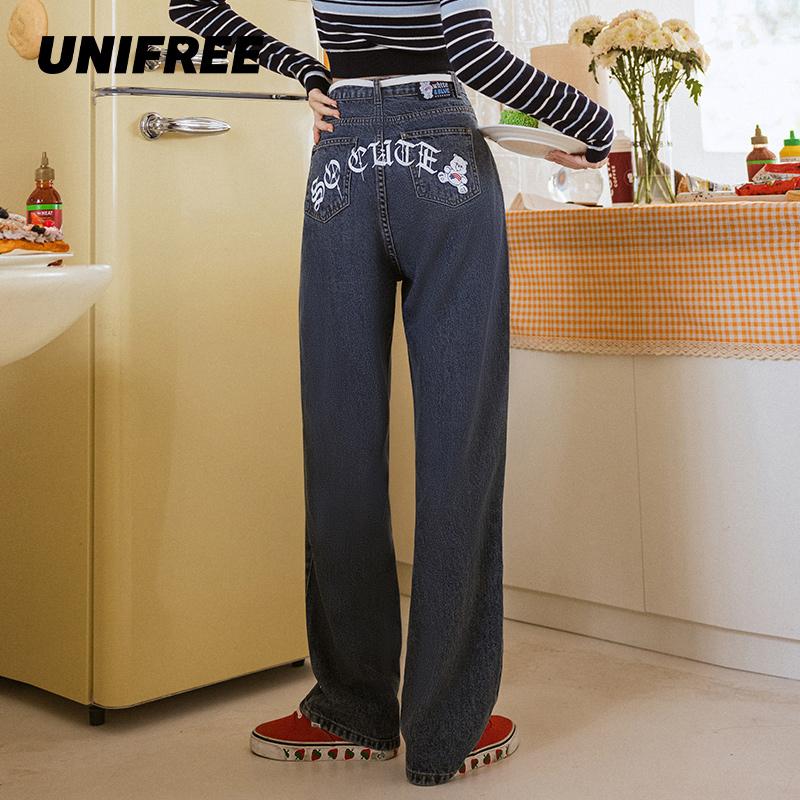 【青青专享】UNIFREE爱心小熊联名牛仔裤U223P625D1D1