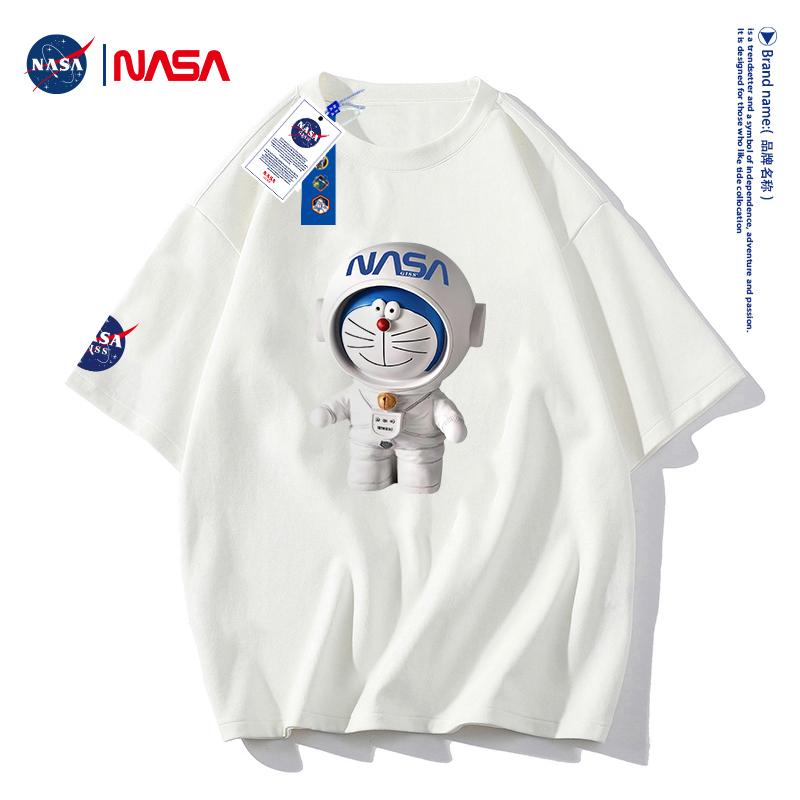 NASAGISS哆啦A梦《3》叮当猫联名T恤夏季潮牌宽松情侣短袖NS8038