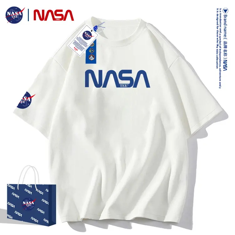 NASATEE联名款2022新款卡通字母印花男女同款纯棉T恤#8822