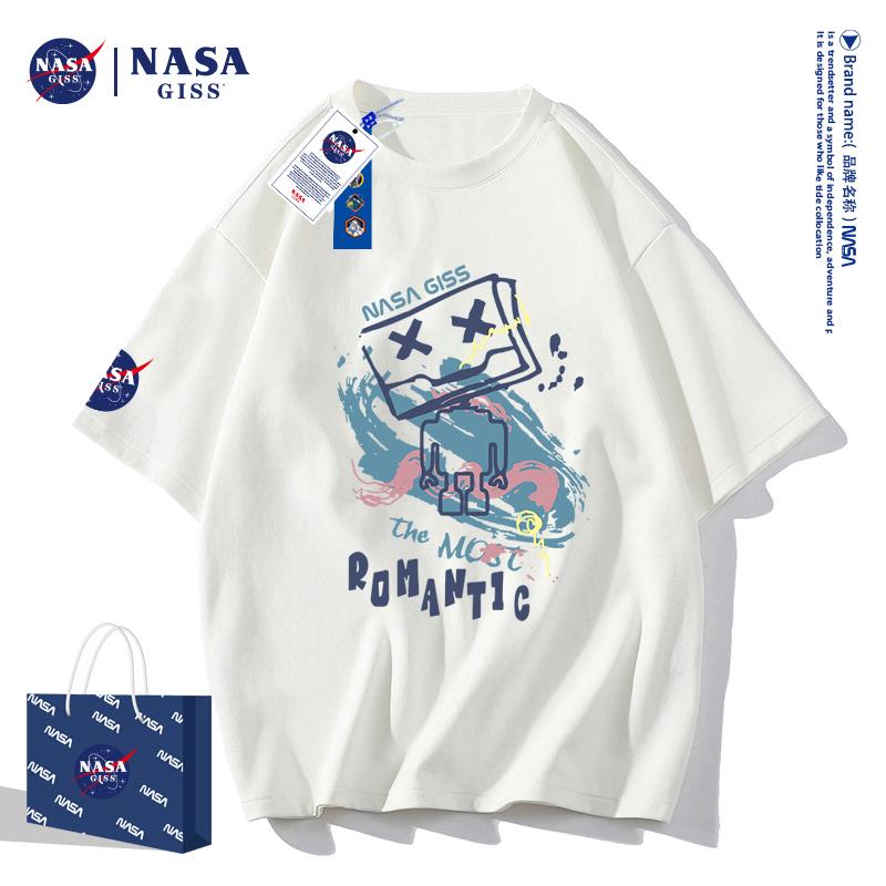 NASA GISS联名款2022新款纯棉T恤男女同款搞怪人8066-JG
