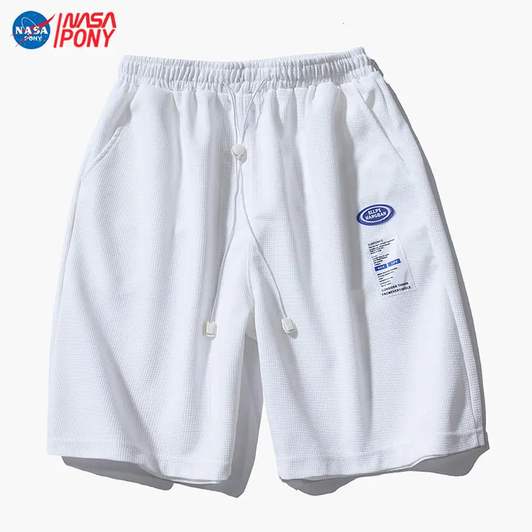 NASA线上联名2022夏季华夫格情侣潮牌五分裤JR8062