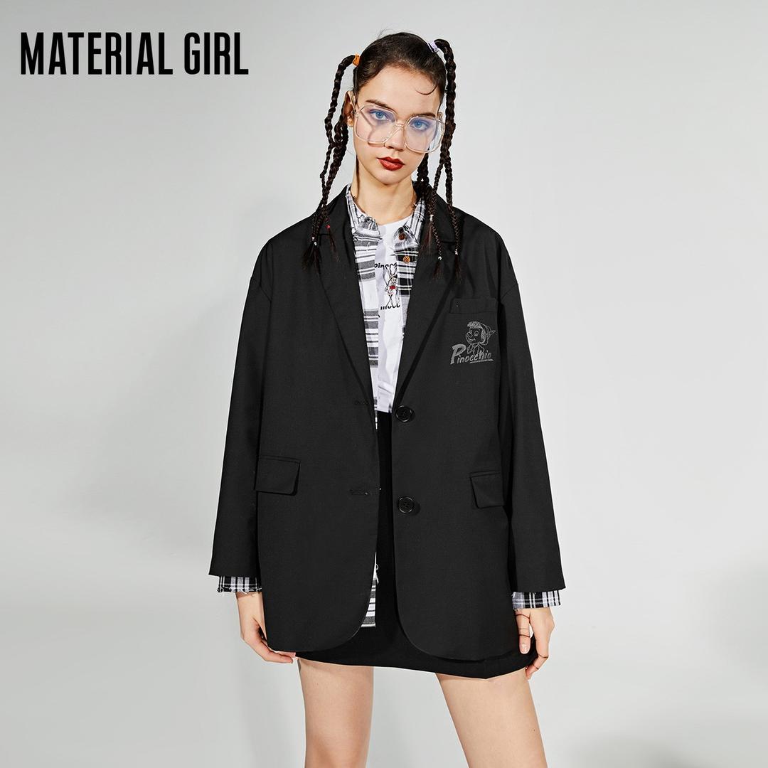MG【匹诺曹联名】西装外套女宽松2022新MWBAB1501