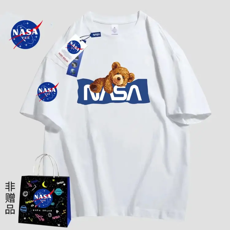 NASA联名2022夏季新款纯棉刺绣T桖情侣款短袖