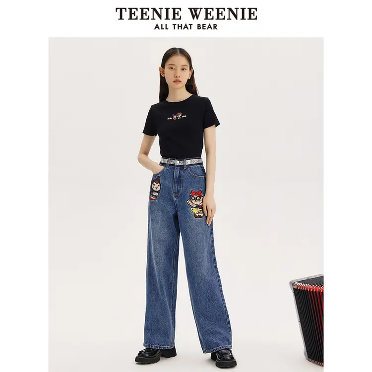 TeenieWeenie小熊&sanrio三丽鸥联名酷洛米宽松牛仔裤TTTJ22E620N