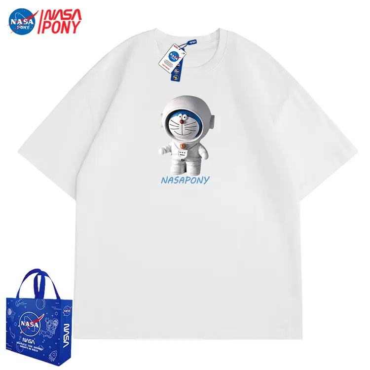 【维维专属】NASA线上联名2022夏季新款叮当猫情侣休闲潮牌短袖