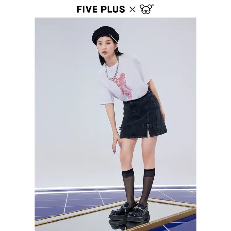【丫头baby粉丝专享】FIVE PLUS5+星际熊联名国风T恤2NE090